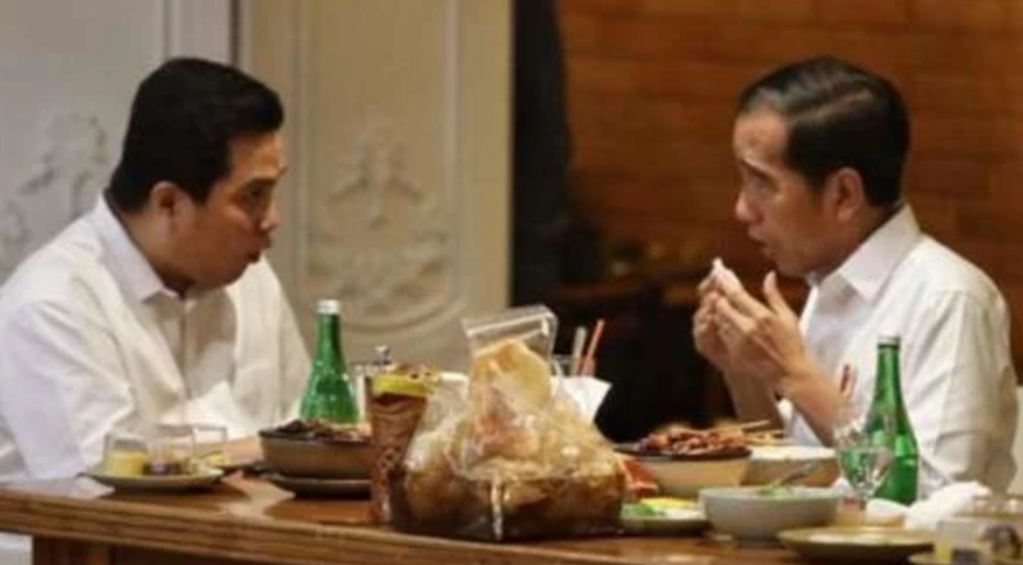 Presiden Joko Wifodo bersama Menteri BUMN Erick Thohir ( foto: Setpres)