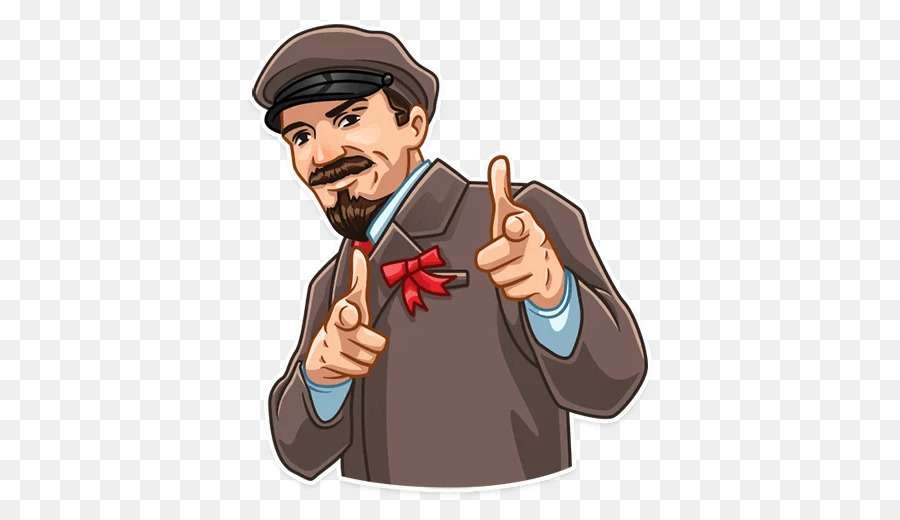 Vladimir Lenin, figur dalam sticker telegram. (Ilustrasi humor)