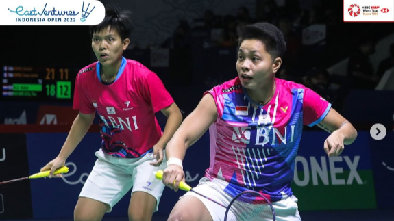 Ganda putri Apriyani Rahayu/Siti Fadia Silva Ramadhanti akan melanjutkan perjuangan di babak perempat final Indonesia Open, Jumat 17 Juni 2022. (Foto: Instagram @PBSI)