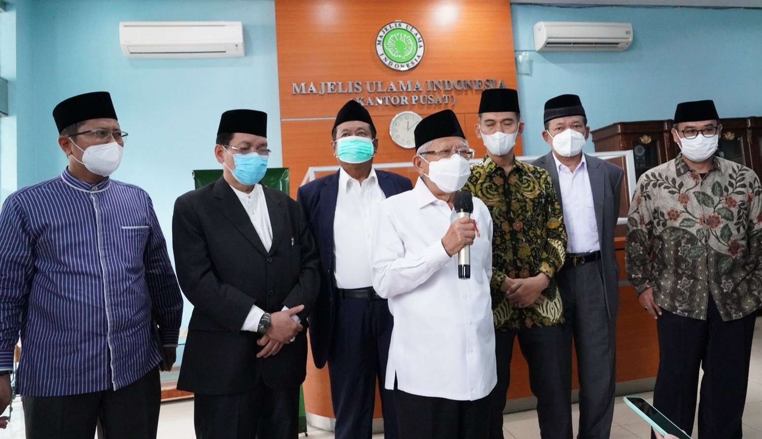 Wapres KH Ma'ruf Amin selaku Ketua Dewan Pertimbangan MUI saat menghadiri Rapim MUI di Kantor MUI Pusat. (Foto: Setwapres)