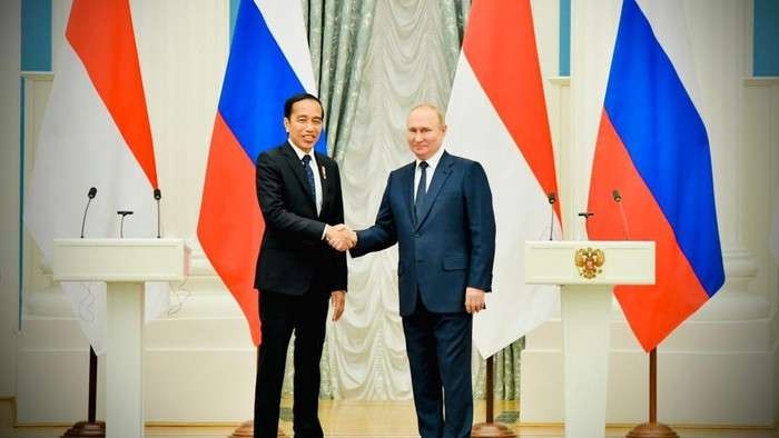 Presiden Jokowi membawa misi perdamaian sekaligus pesan Presiden Ukraina, Volodymyr Zelensky kepada Presiden Rusia Vladimir Putin di Istana Kremlin, Kamis 30 Juni 2022. (Foto: Biro Kepresidenan)