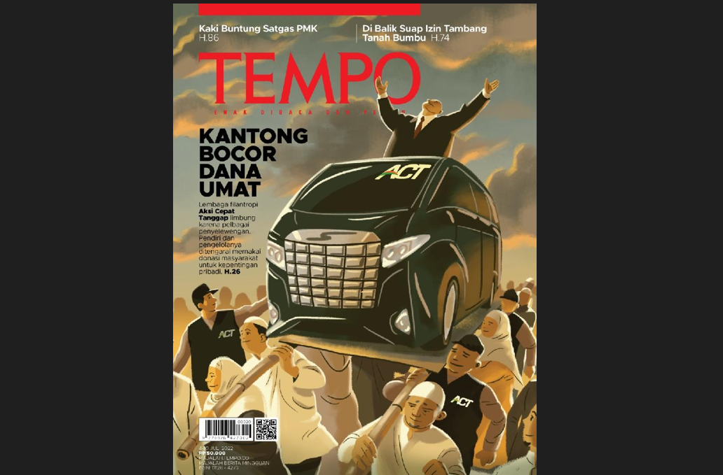 Majalah Tempo  edisi 4-10 Juli 2022 memuat Laporan Utama soal Aksi Cepat Tilep. (Foto: Dokumentasi TEMPO)