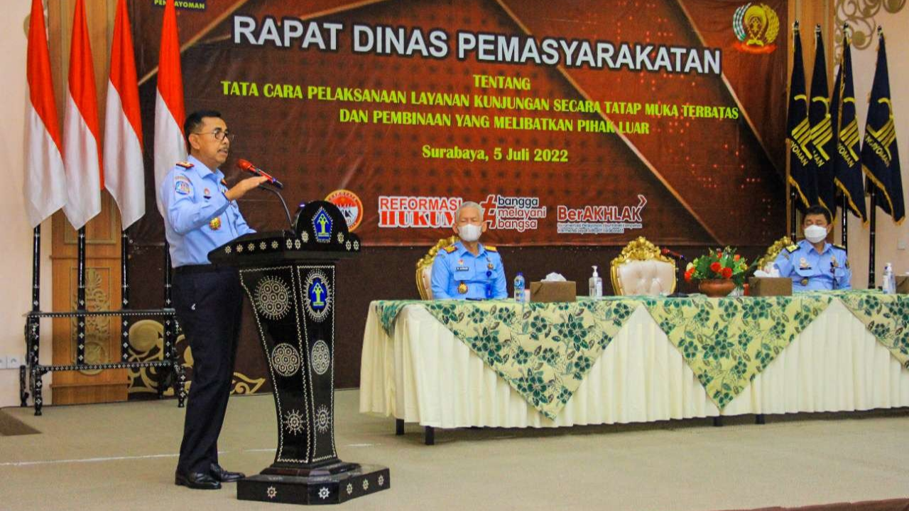 Rapat dinas pemasyarakatan mengenai uji coba layanan kunjungan lapas dan rutan (Foto: Istimewa)