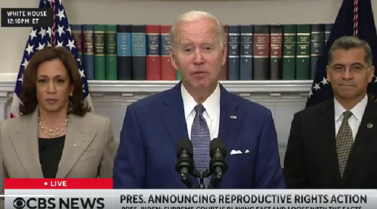 Video berisi Presiden Amerika Serikat Joe Biden sedang pidato terkait hak reproduksi perempuan, viral di media sosial. (Foto: tangkapan layar Twitter)