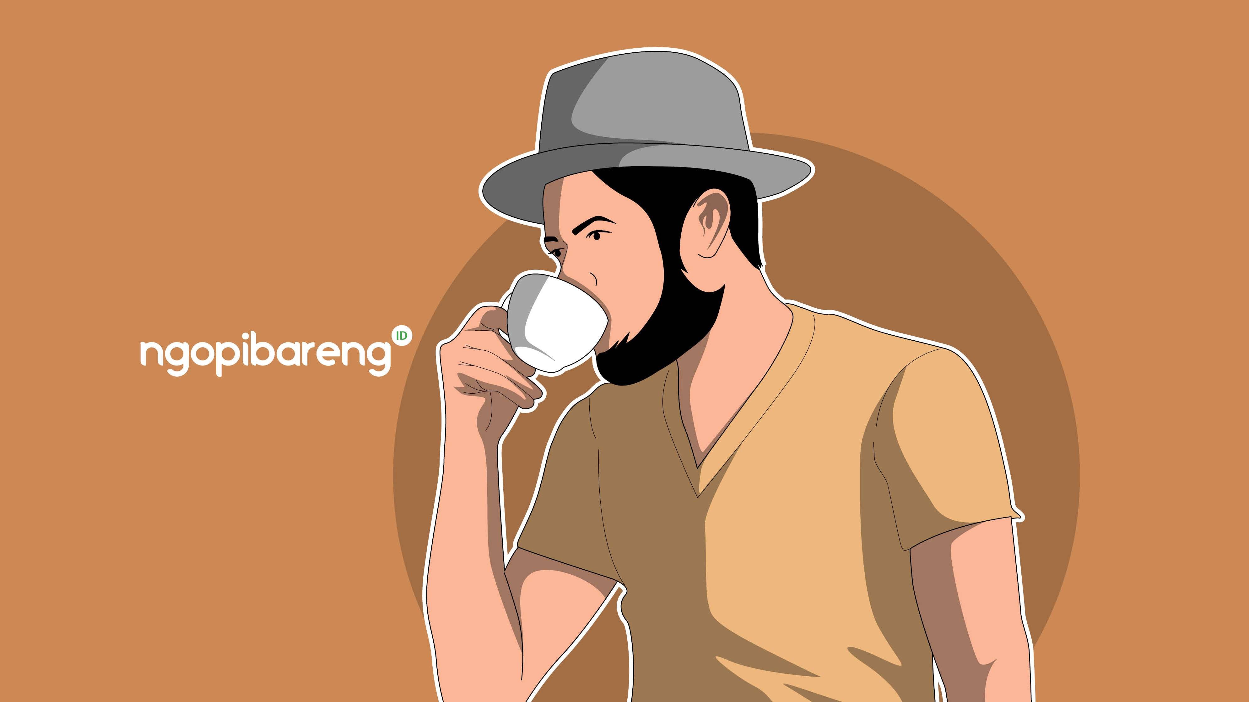 Ilustrasi meminum Kopi