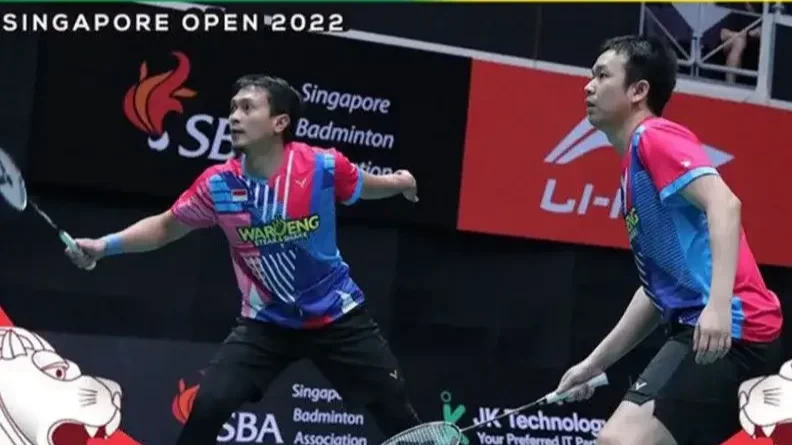 Ahsan/Hendra lolos semifinal Singapura Open 2022 usai kalahkan wakil India. (Foto: Ant)