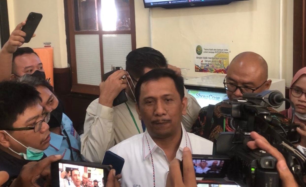 Kuasa Hukum MSAT, I Gede Pasek Suardika saat berada di PN Surabaya (Foto: Andhi Dwi/Ngopibareng.id)