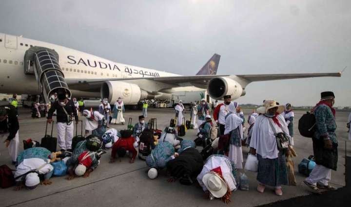 Kedatangan jemaah haji Indonesia melalui  Bandara Internasional Juanda Sidoarjo ( foto: istimewa)