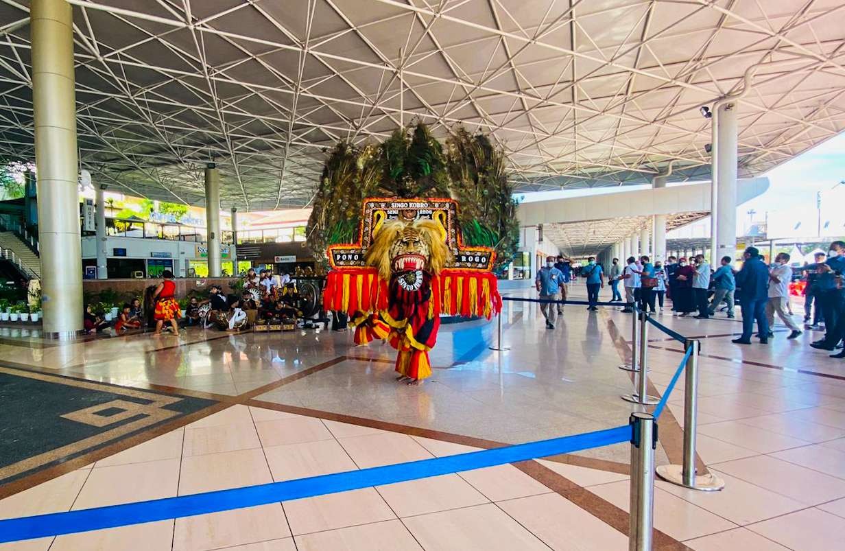 Pertunjukan Reog Ponorogo di Bandara Juanda, Sidoarjo, Jawa Timur. (Foto: Istimewa)