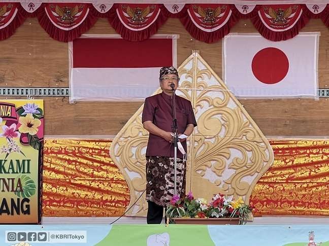 Duta Besar Republik Indonesia (Dubes RI) untuk Jepang Heri Akhmadi menghadiri Kesennuma Minato Matsuri di kota Kesennuma Prefektur Miyagi, Minggu 7 Agustus 2022. (Foto: KBRI Tokyo)