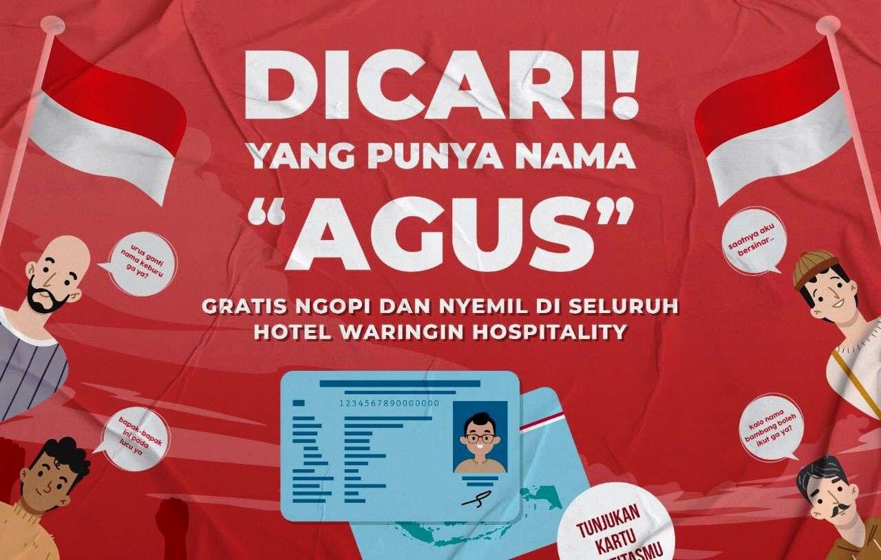 Promo ngopi gratis untuk pemilik nama Agus (Foto: Istimewa) )