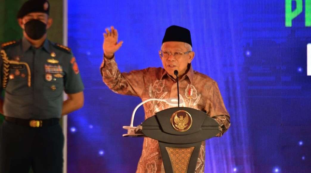 Wakil Presiden (Wapres) Ma’ruf Amin saat membuka acara One Pesantren One Product Kalimantan Selatan Expo 2022 di Lapangan dr. Murjani Banjarbaru,  Kalimantan Selatan, (Foto: Setwapres)