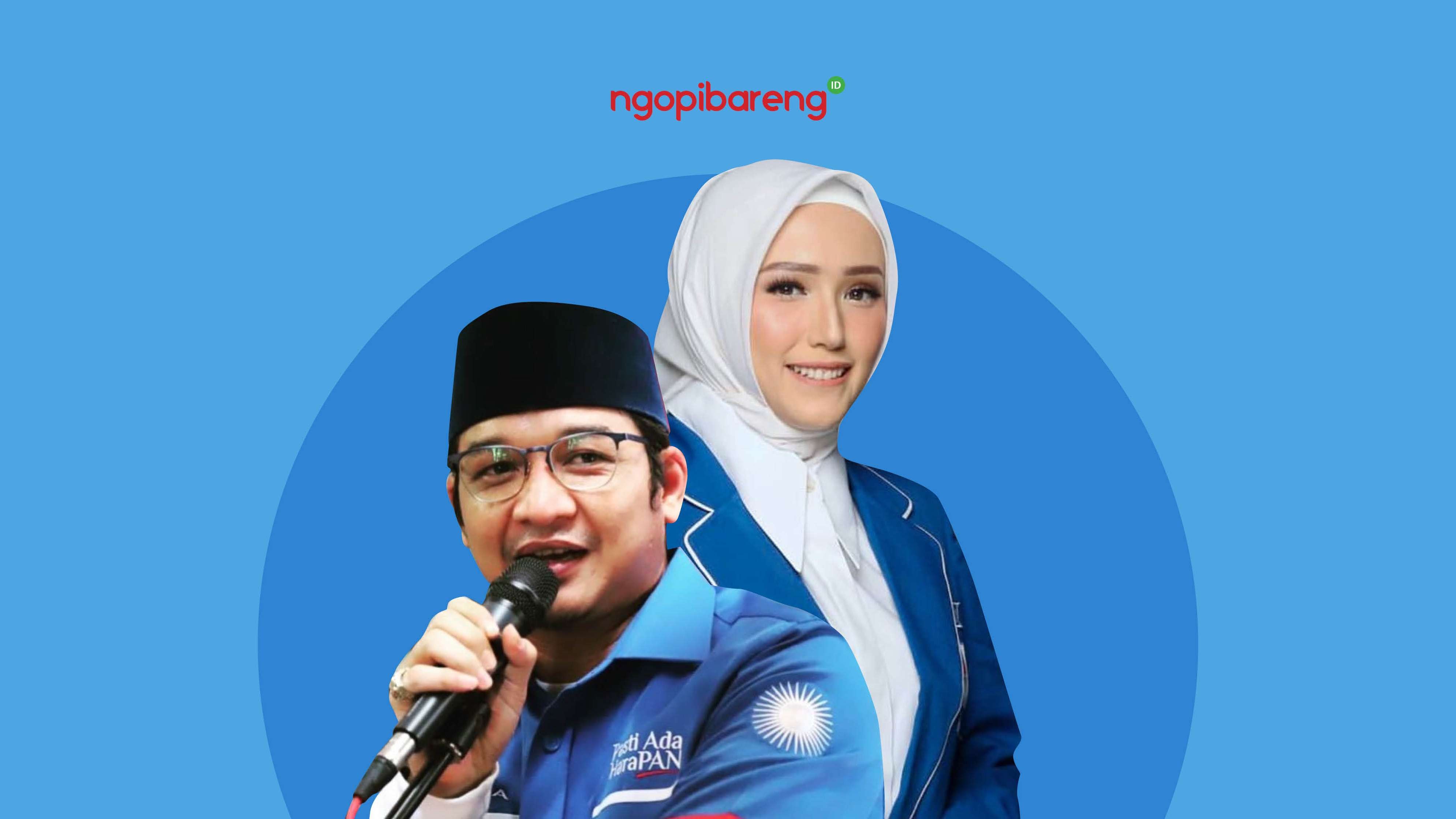 Pasha Ungu dan istrinya, Adelia Wilhelmina kompak nyaleh di Pemilu 2024. (Ilustrasi: Fa Vidhi/Ngopibareng.id)