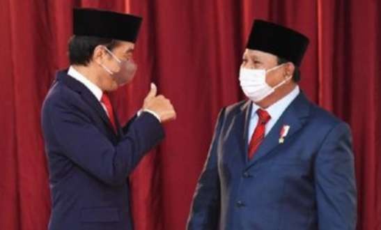 Presiden Jokowi bersama Menhan merangkap Ketua Umum DPP Gerindra. (Foto: Setpres)