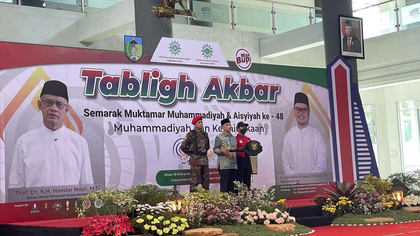 Haedar Nashir dalam dalam Tabligh Akbar Muhammadiyah Kediri. (Foto: muhammadiyah.or.id)