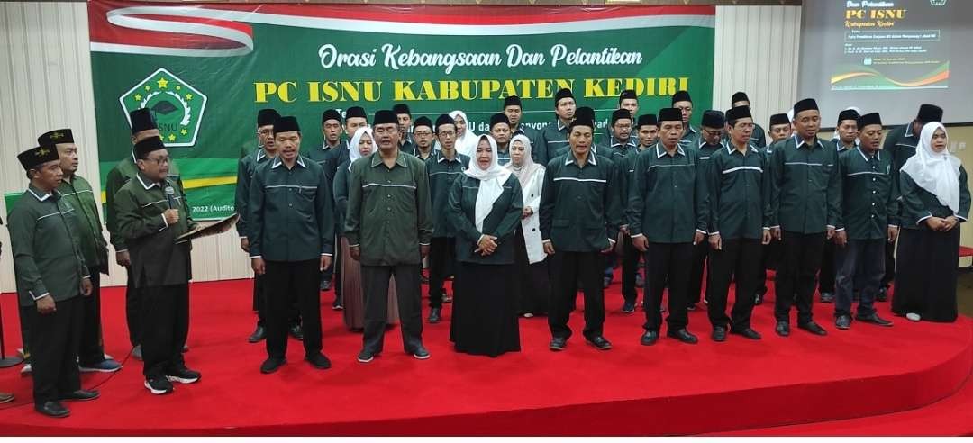 Kegiatan Orasi Kebangsaan dan Pelantikan PC ISNU Kabupaten Kediri di Gedung Auditorium Perpustakaan IAIN Kediri, Minggu 21 Agustus 2022. (Foto: Fendhy Plesmana/Ngopibareng.id)