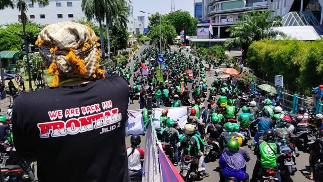 Ribuan ojol bakal demo Grahadi, Rabu, 24 Agustus 2022 (Foto: dok. Frontal)