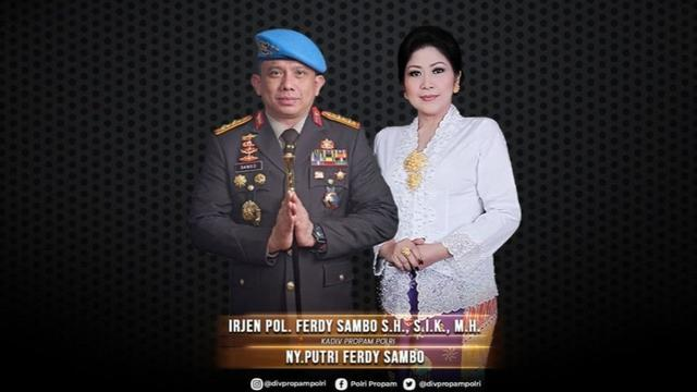 Pasangan mantan Kadiv Propam Polri, Irjen Ferdy Sambo, dan Putri Candrawathi. (Foto: Dokumentasi Divpropampolri)