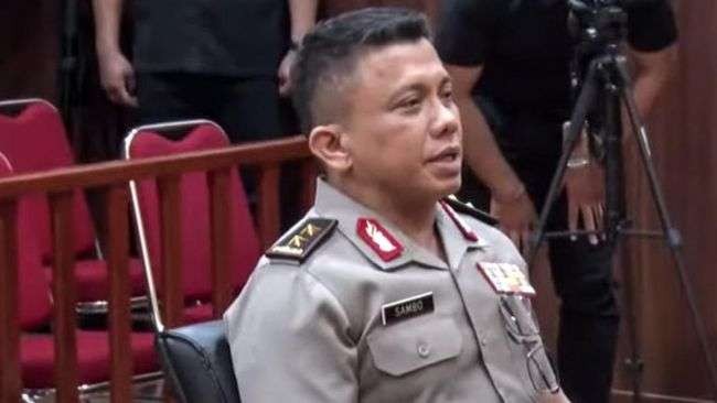 Mantan Kadiv Propam Mabes Polri Irjen Ferdy Sambo saat sidang Kode Etik Polri di gedung TNCC Polri pada Kamis 25 Agustus 2022.(Foto: dok. cnnindonesia.com)