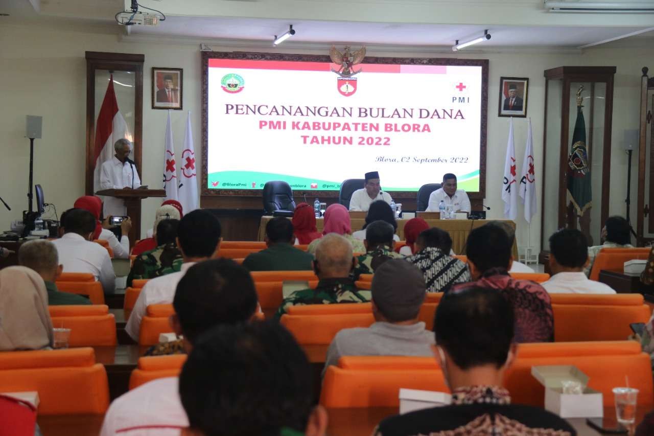 Pencanangan bulan Dana PMI tahun 2022 (Foto: Humas Pemkab Blora)