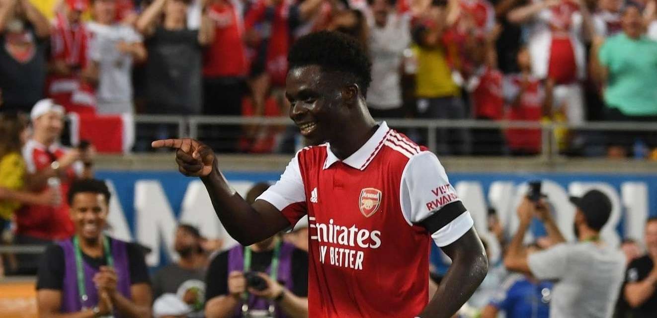 Bukayo Saka ingin timnya bermain dengan gairah lebih dan taktik yang tepat untuk mengalahkan MU. (Foto: Twitter/@BukayoSaka87)