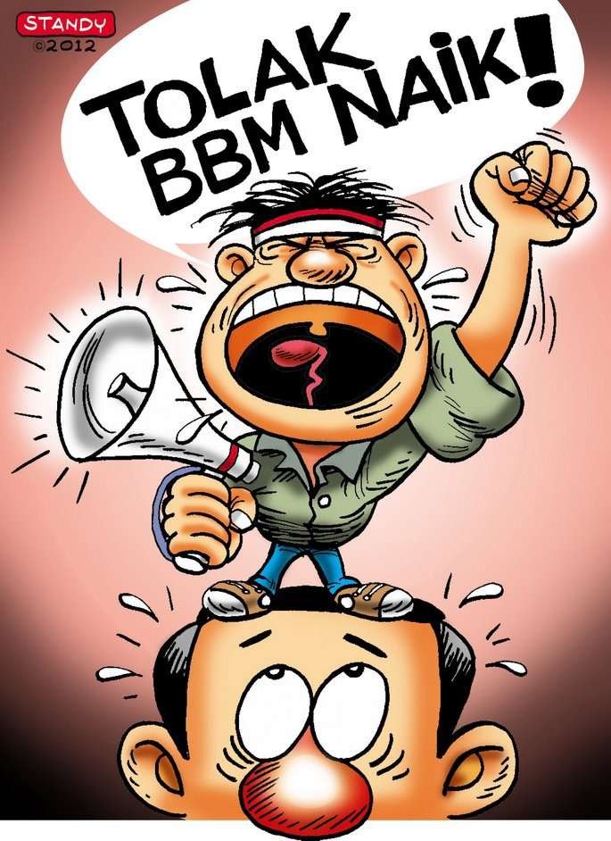 Demo siap naik harga BBM. (Ilustrasi humor)