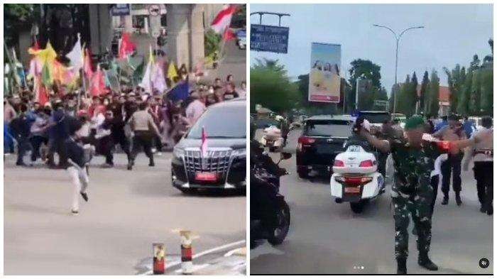 Viral Mobil Wapres Ma'ruf Amin Diadang Pendemo Tolak Kenaikan BBM.(Foto: Tangkapan layar TikTok)