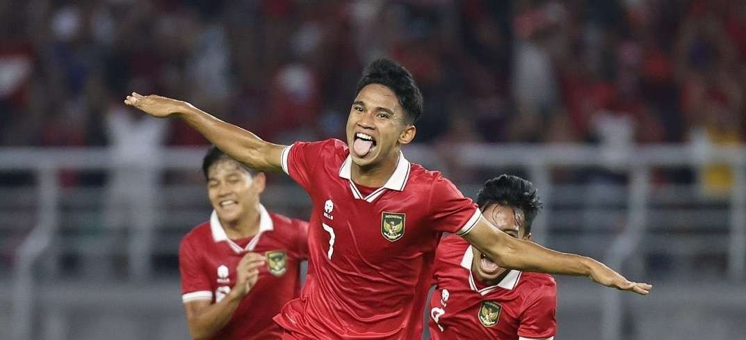 Marselino Ferdinan mencetak gol indah ke gawang Vietnam dalam laga Kualifikasi Piala AFC U-20. (Foto: PSSI)