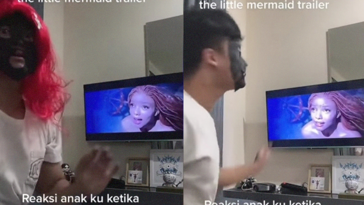 Jossi Marchelli Risaputra, adik artis Acha Septriasa dituding rasis memparodikan reaksi orang kulit gelap terhadap trailer film The Little Mermaid. (TikTok @usodivus)