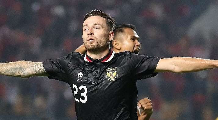 Marck Klok mencetak gol pembuka Indonesia saat menang 3-2 atas Curacao dalam FIFA Matchday, Sabtu 24 September 2022. (Foto: PSSI)