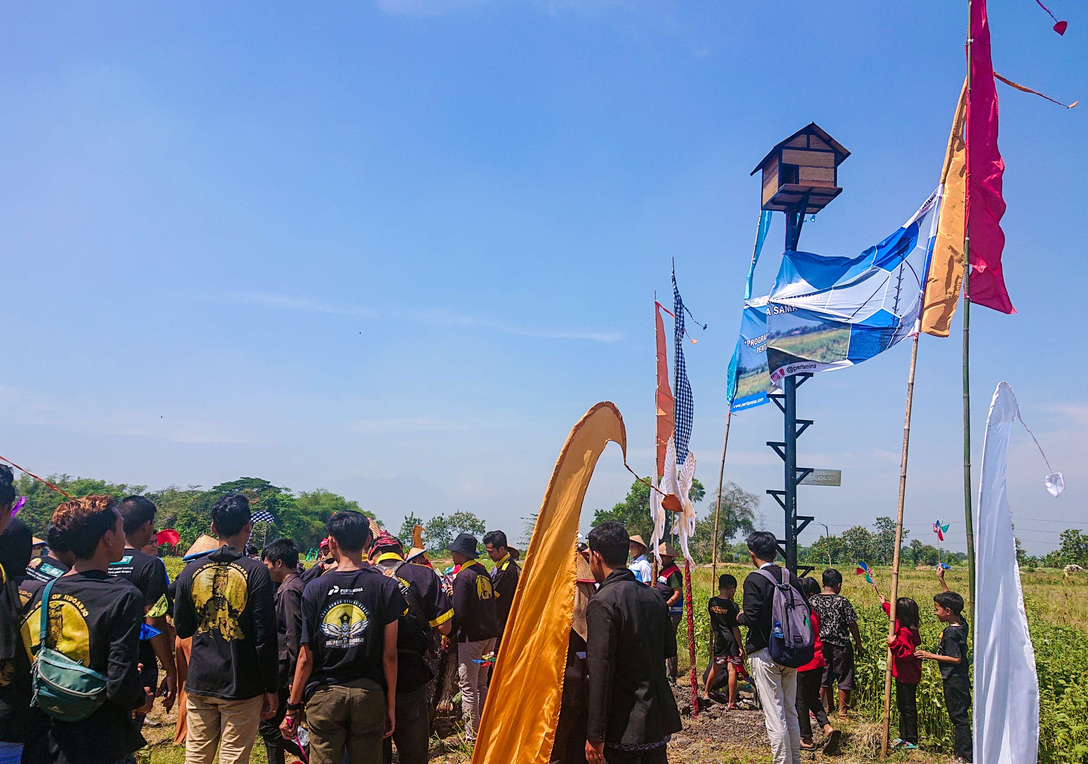 Rumah burung hantu di tengah sawah desa Pagerngumbuk, Wonoayu Sidoarjo (foto:Aini/Ngopibareng.id)