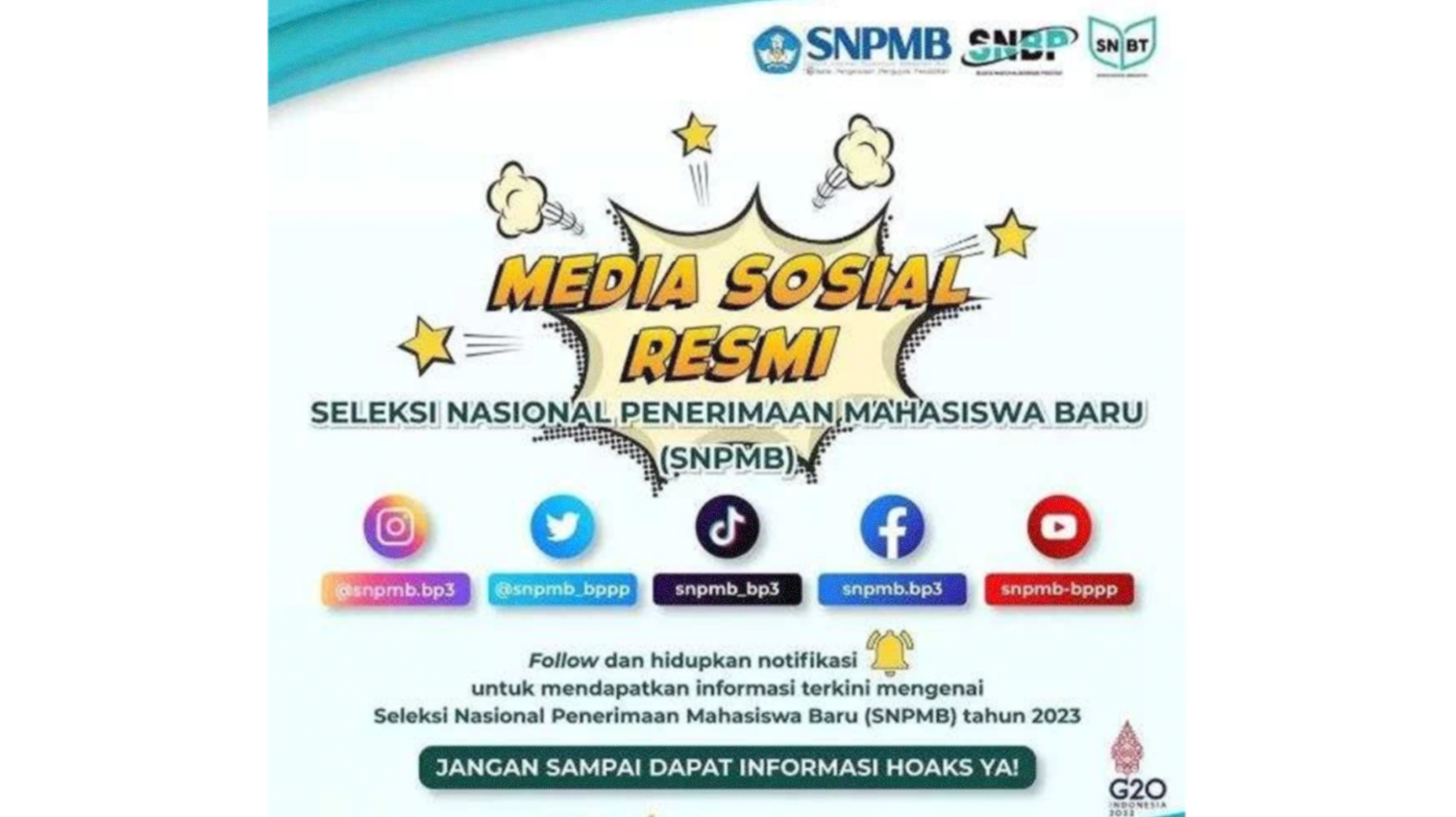 SNPMB dan SBMPTN berganti menjadi SNBP dan SNBT. (Foto: Instagram @snpmb_bp3)