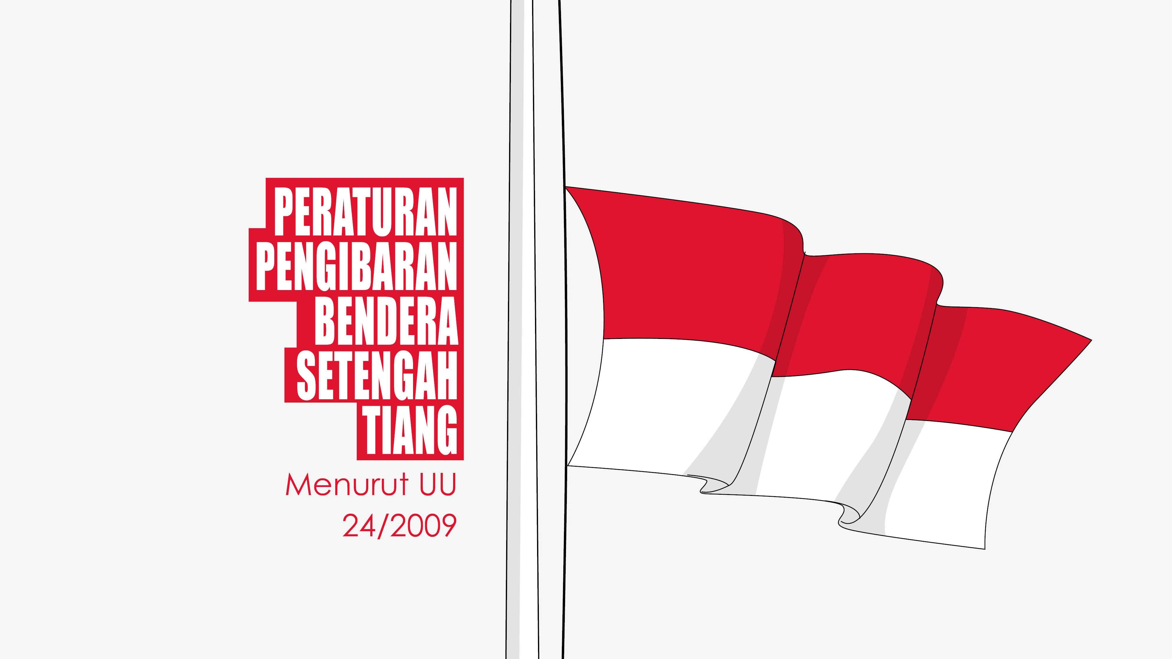 Peraturan pengibaran bendera setengah tiang. (Ilustrasi: Fa Vidhi/Ngopibareng.id)