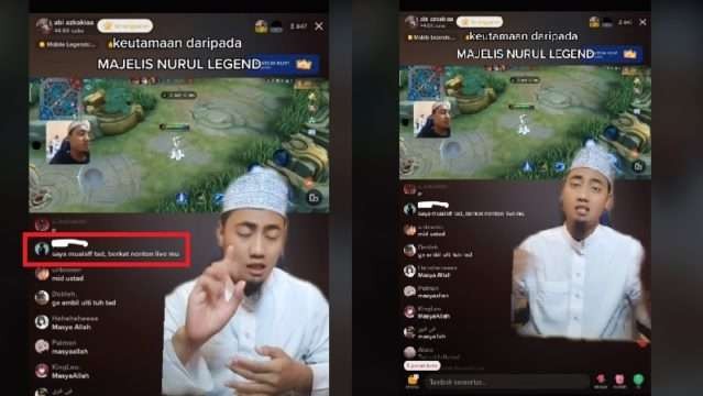 Ustadz Abi Azkakia berdakwah untuk para gamers Mobile Legends. (Foto: Empetalk)