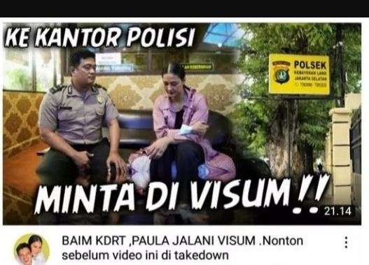 Prank Baim Wong dan Paula Verhoeven prank KDRT. (Foto: Tangkapan layar YouTube)