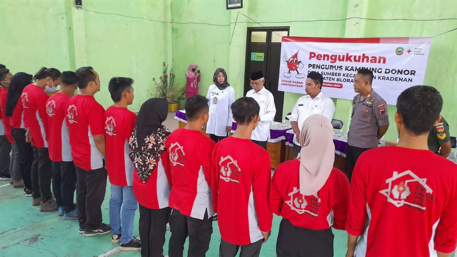 Pengukuhan pengurus kampung donor Desa Sumber Kecamatan Kradenan (PMI Blora)