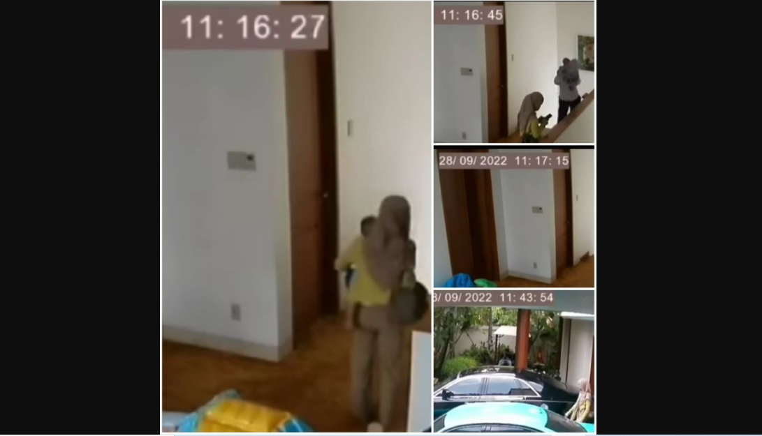 CCTV yang beredar di media sosial diduga dari kediaman pasangan Lesti Kejora dan Rizky Billar. (Foto: YouTube)