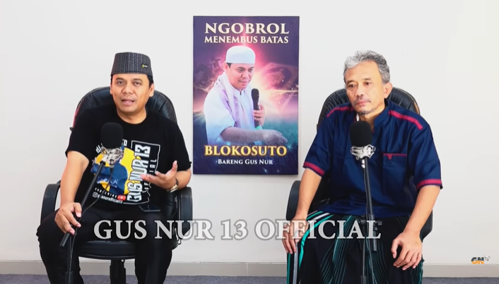 Bambang Tri Mulyono (BTM) dan Sugik Nur Rahardja (SMR) atau Gus Nur sebagai tersangka ujaran kebencian serta penistaan agama. (Foto: YouTube Gus Nur 13 Official)