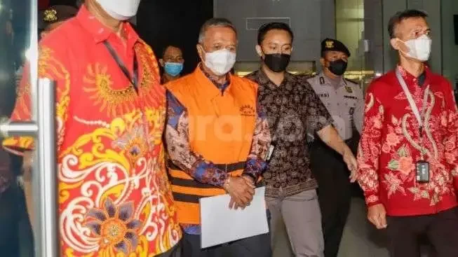 Hakim Agung Sudrajad DImyati saat berada di Gedung KPK, pada Jumat 23 September 2022. (Foto: suara.com)