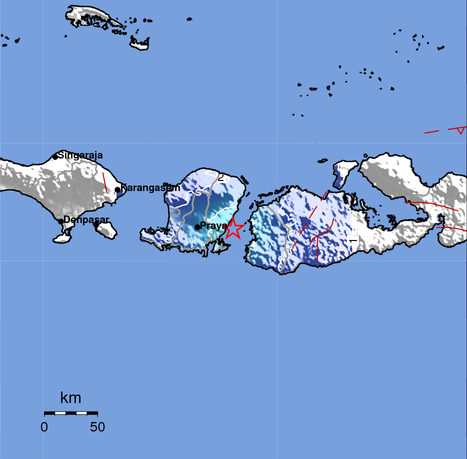 Gempa bumi berkekuatan magnitudo 4.5 mengguncang Lombok, Nusa Tenggara Barat, Minggu 16 Oktober 2022. (Foto: Twitter BMKG)