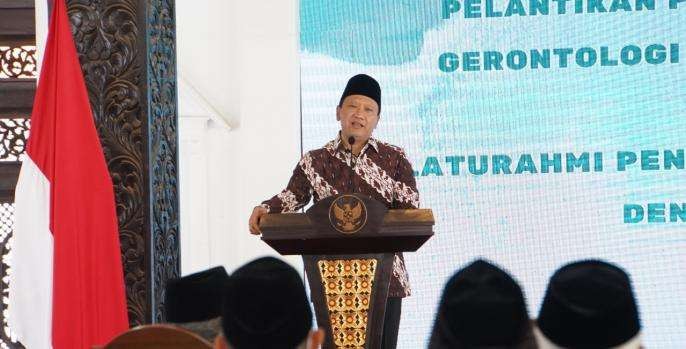 Bupati Pasuruan Irsyad Yusuf di Pelantikan Pengurus Yayasan Gerontologi Abiyoso Kabupaten Pasuruan Masa Bakti 2020-2025. (Foto: Kominfo Pasuruan)