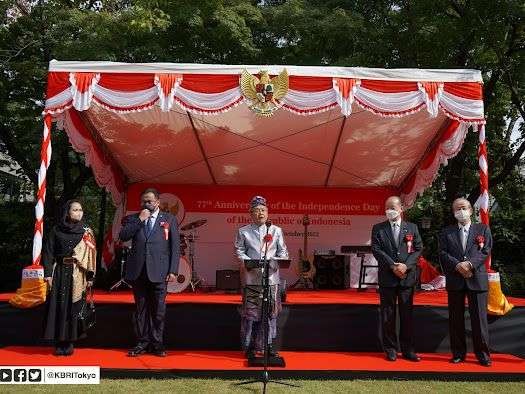 Resepsi Diplomatik KBRI Tokyo: Dubes Heri Akhmadi Pastikan Indonesia Siap Jadi Lokomotif Kolaborasi di Kawasan Wujudkan Keamanan dan Kemakmuran. (Foto: KBRI Tokyo)