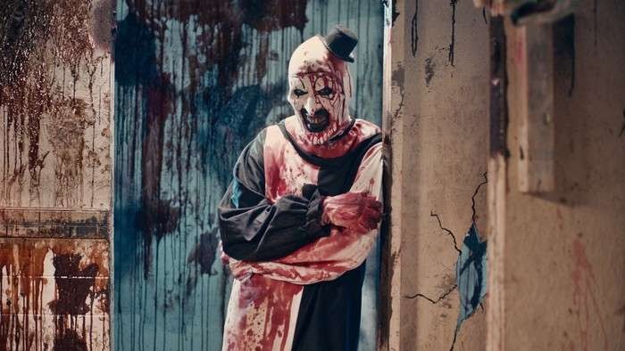 Badut pembunuh yang pendiam di film horor Hollywood, Terrifier 2. (Foto: Dokumentassi Cinedigm)