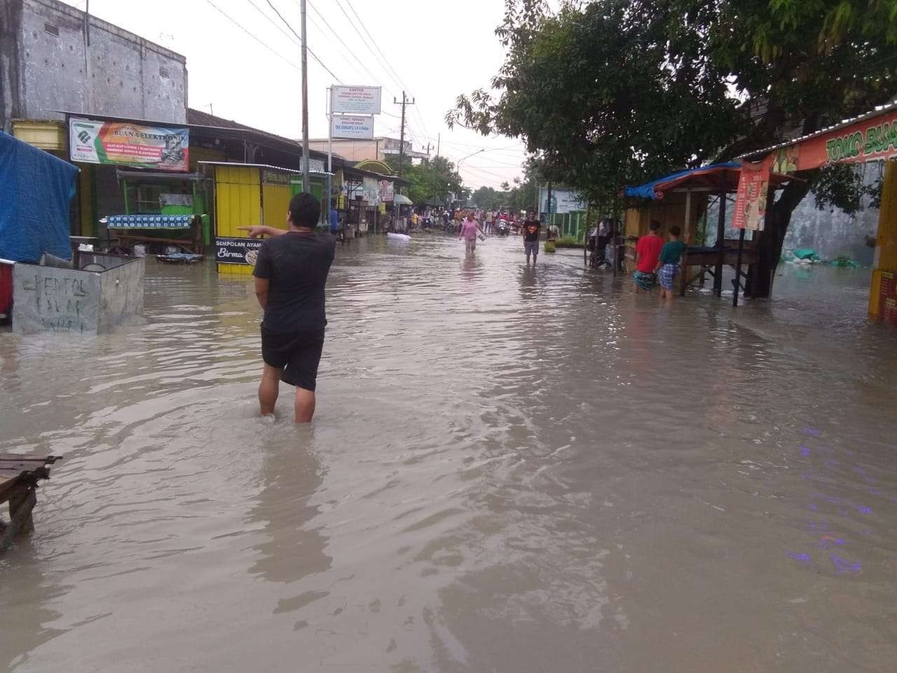 Salah satu titik banjir di Kecamatan Kedungtuban (Foto: BPBD Blora)