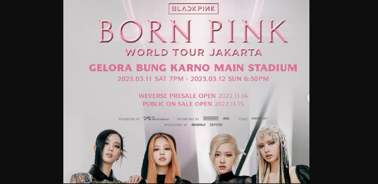 Konser BLACKPINK di Stadion GBK Jakarta terancam gagal karena venue dipakai persiapan Piala Dunia 2023. (Foto: Instagram @blackpinkofficial)