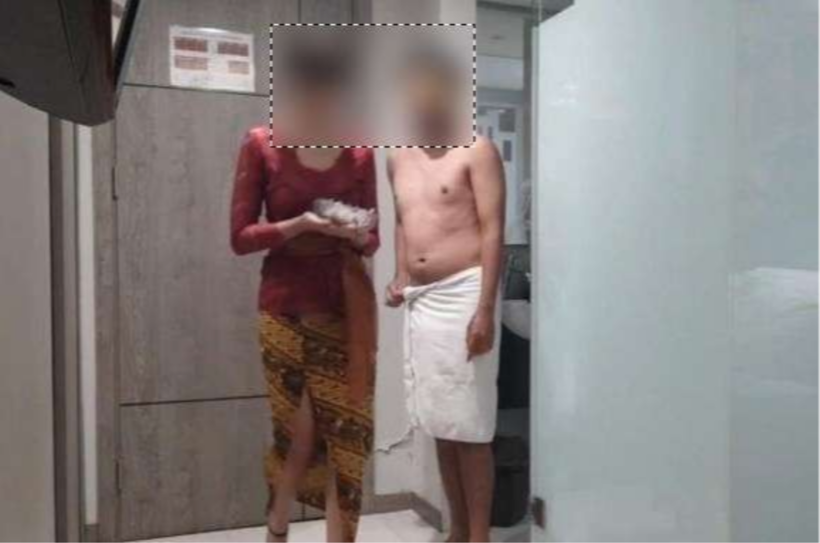 Perempuan berkebaya merah pemeran video mesum di kamar hotel diduga influencer lokal di Provinsi Bali. (Foto: Twitter)