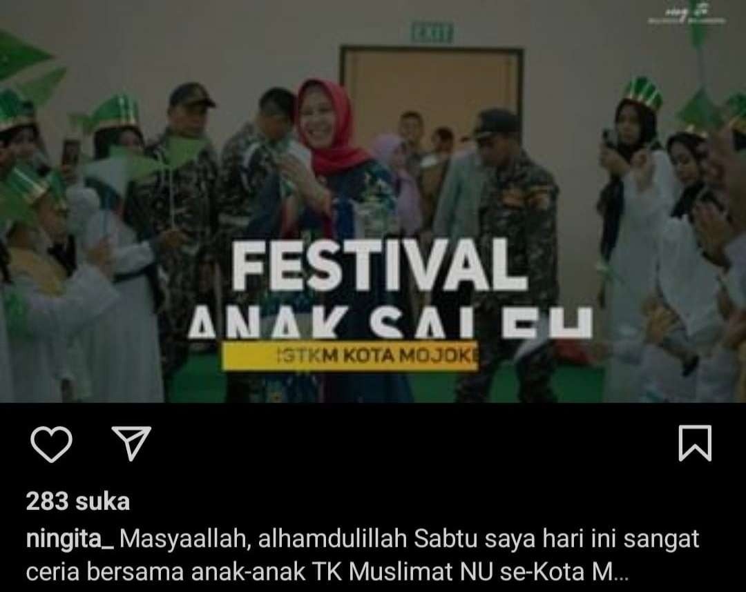 Tangkapan layar postingan akun IG ningita_. (Foto: Instagram)