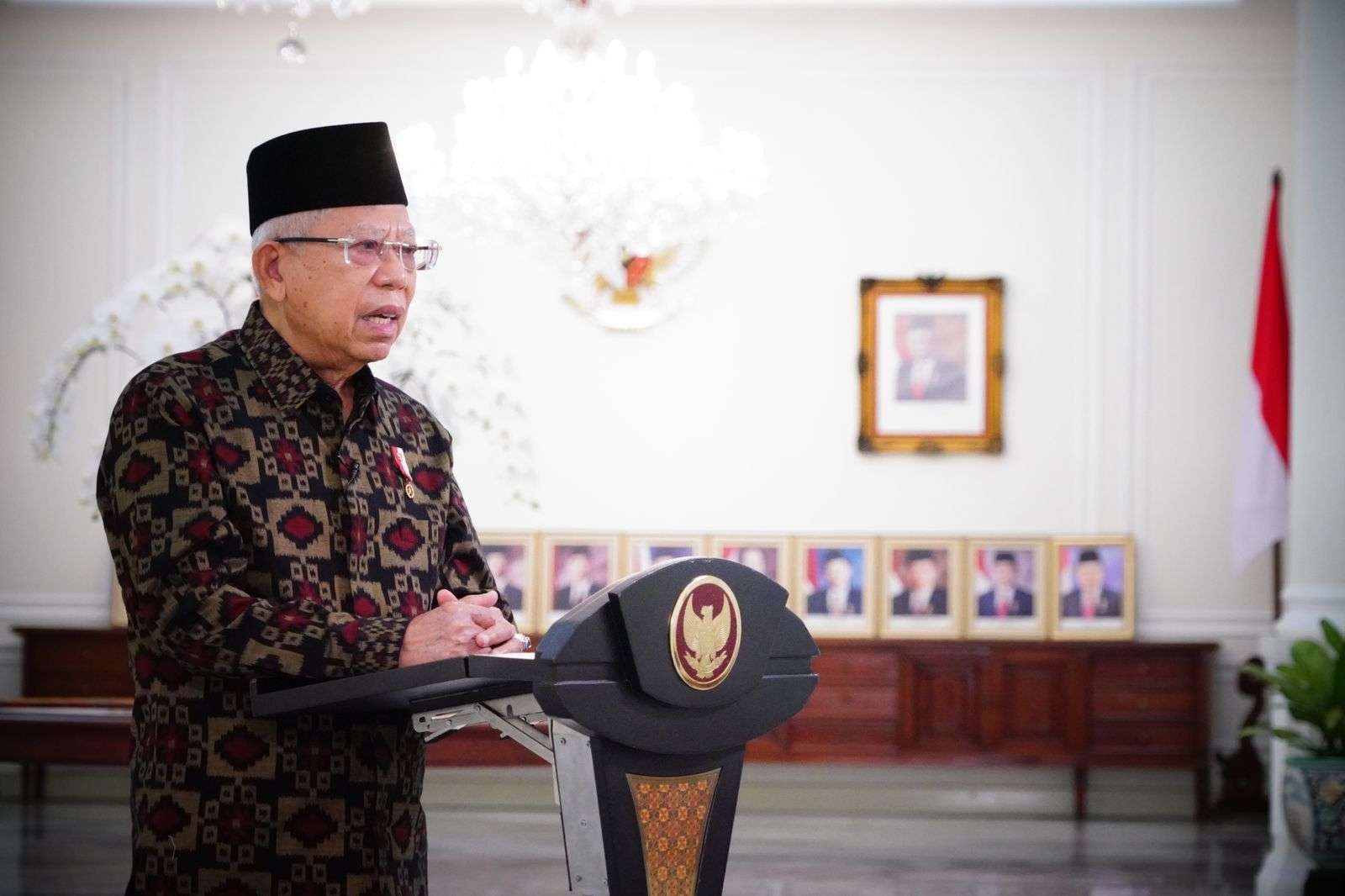 Wapres KH Ma'ruf Amin mengungkapkan, komitmen pemerintah untuk menurunkan jumlah kemiskinan hingga 0 persen. (Foto: Setwapres)