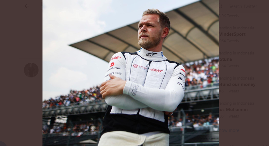 Kevin Magnussen, pembalap Haas meraih pole position perdana dalam kariernya di F1. (Foto: Twitter @kevinmagnussen)