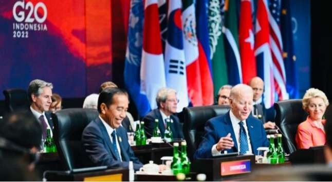 Negara Negara G-20 sepakat desak  Rusia tarik seluruh tentaranya dari Ukraina tanpa syarat ( foto: BPMI Setpres)